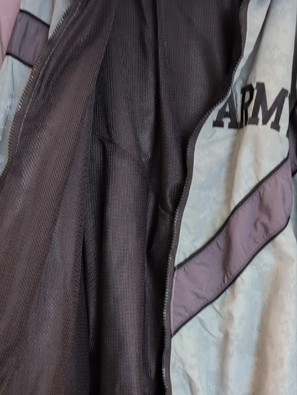 U.S. Army Gray Camouflage Windbreaker with Dark Chevron